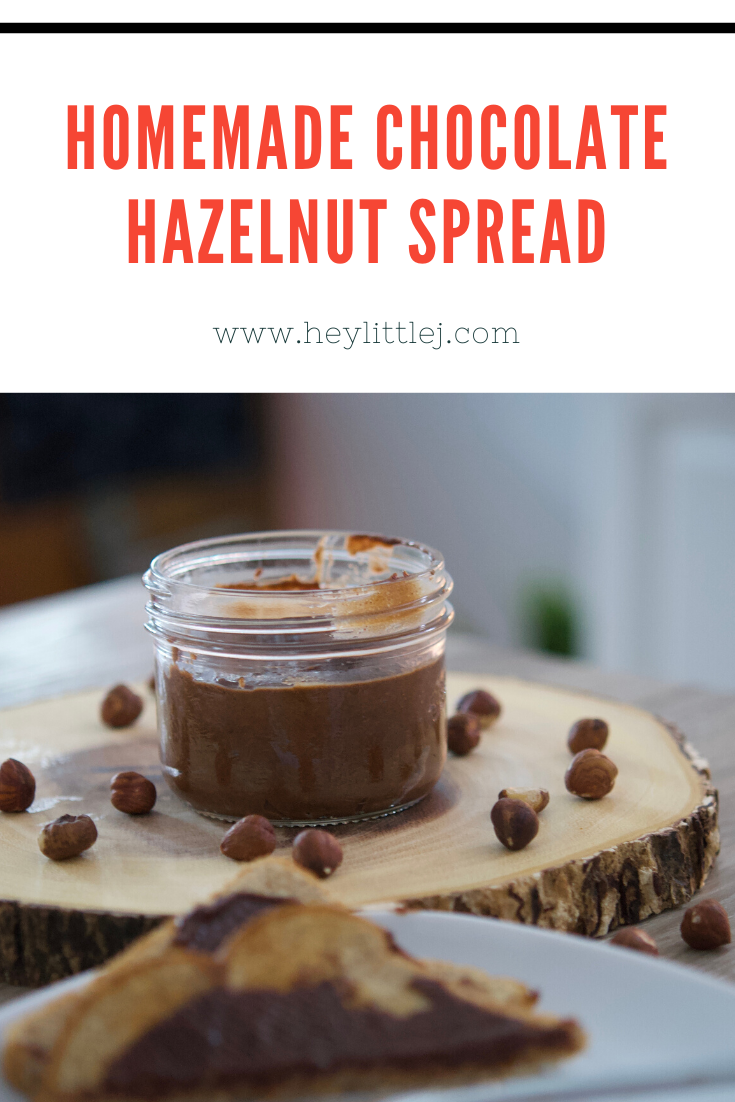 homemade chocolate hazelnut spread pin