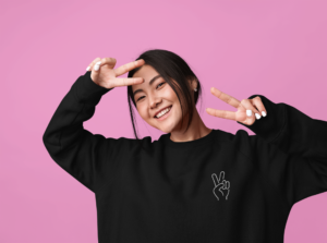 Peace Embroidered Sweatshirt